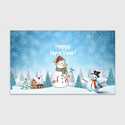 Бумага для упаковки Снеговик во дворе, цвет: 3D-принт
