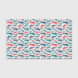 Бумага для упаковки Разноцветные Акулы, цвет: 3D-принт