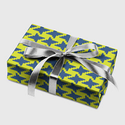 Бумага для упаковки Сине-желтые гусиные лапки, цвет: 3D-принт — фото 2