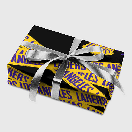 Бумага для упаковки LAKERS LOGO БРЫЗГИ КРАСОК / 3D-принт – фото 2