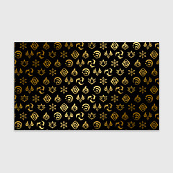 Бумага для упаковки GOLDEN GENSHIN IMPACT PATTERN ЗОЛОТО ГЕНШИН ИМПАКТ, цвет: 3D-принт