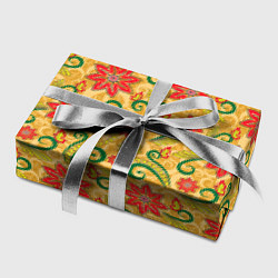 Бумага для упаковки Оранжевая хохлома, цвет: 3D-принт — фото 2
