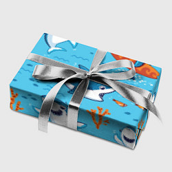 Бумага для упаковки Прикольные акулята - паттерн, цвет: 3D-принт — фото 2