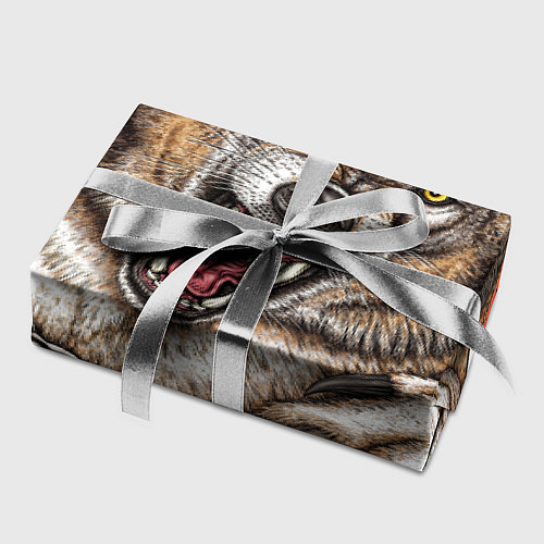 Бумага для упаковки Волк и царапины / 3D-принт – фото 2