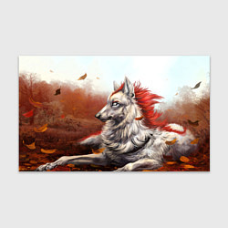Бумага для упаковки Арт - волк с рыжей гривой, цвет: 3D-принт