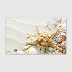Бумага для упаковки Морские звёзды и ракушки на океанском берегу, цвет: 3D-принт