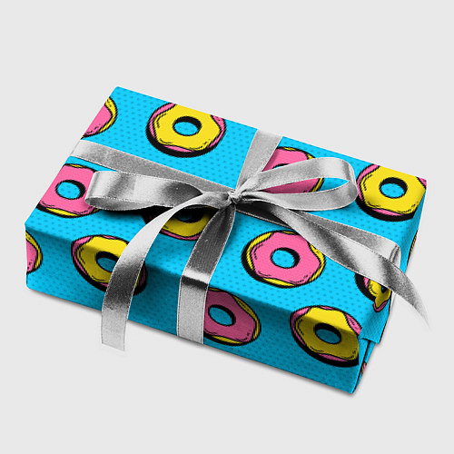 Бумага для упаковки Желтые и розовые пончики / 3D-принт – фото 2