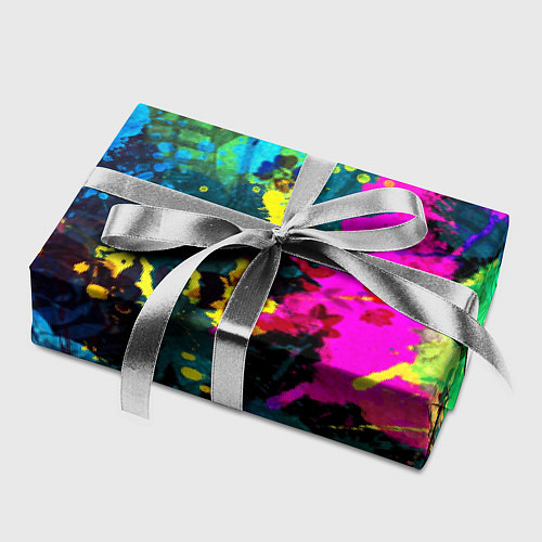 Бумага для упаковки Разноцветные кляксы красов / 3D-принт – фото 2