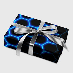 Бумага для упаковки Соты на синем неоновом фоне, цвет: 3D-принт — фото 2
