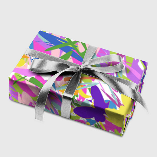 Бумага для упаковки Сочные краски лета и бабочки / 3D-принт – фото 2