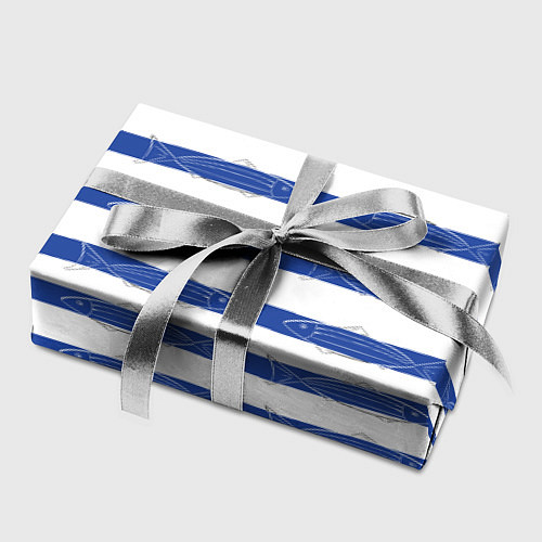 Бумага для упаковки Рыбы в полоску / 3D-принт – фото 2