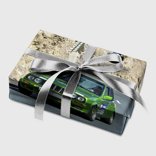 Бумага для упаковки Зелёная бэха на горной дороге / 3D-принт – фото 2