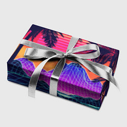 Бумага для упаковки Тропический остров с пальмами ретро иллюстрация, цвет: 3D-принт — фото 2