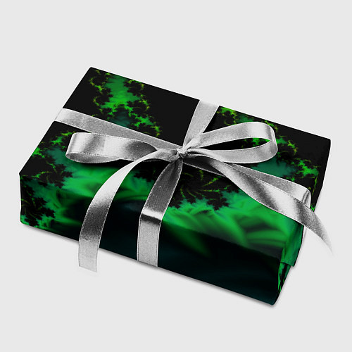 Бумага для упаковки Фрактал зеленая ёлочка / 3D-принт – фото 2