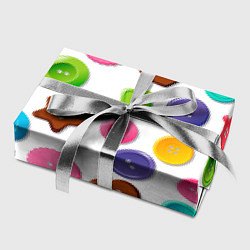 Бумага для упаковки Разноцветные пуговицы - паттерн, цвет: 3D-принт — фото 2