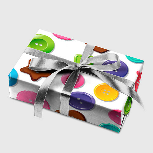 Бумага для упаковки Разноцветные пуговицы - паттерн / 3D-принт – фото 2