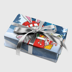 Бумага для упаковки Зайчик с новогодними подарками, цвет: 3D-принт — фото 2