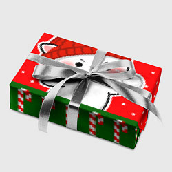 Бумага для упаковки Белый котик - играет в снежки, цвет: 3D-принт — фото 2