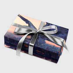 Бумага для упаковки Футуристичный город с металлической птицей, цвет: 3D-принт — фото 2