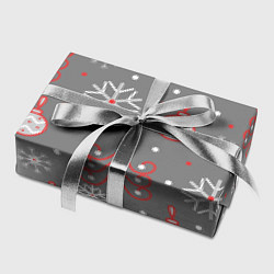 Бумага для упаковки Красно-серые елочки и снежинки, цвет: 3D-принт — фото 2