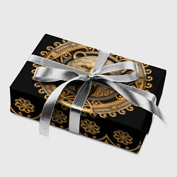 Бумага для упаковки Медведь золотой барельеф с этническим орнаментом, цвет: 3D-принт — фото 2