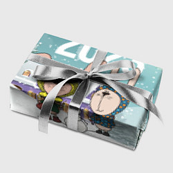 Бумага для упаковки Зайцы лепят снеговика, цвет: 3D-принт — фото 2