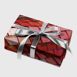 Бумага для упаковки Красный паттерн из металлических блоков, цвет: 3D-принт — фото 2