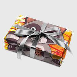 Бумага для упаковки Крошка енот ест печенюшку, цвет: 3D-принт — фото 2