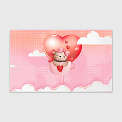 Бумага для упаковки Мишка в чашке с сердечком