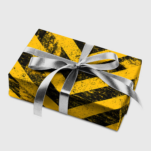 Бумага для упаковки WARNING - желто-черные полосы / 3D-принт – фото 2
