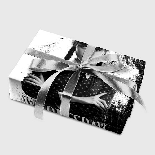 Бумага для упаковки Wednesday black and white / 3D-принт – фото 2