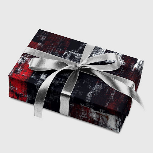 Бумага для упаковки Абстракт красный на чёрном / 3D-принт – фото 2