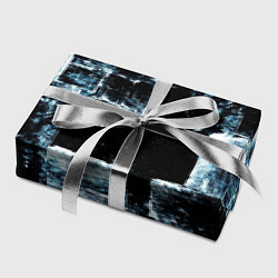 Бумага для упаковки Голубой, чёрный и белый абстракт, цвет: 3D-принт — фото 2
