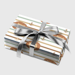 Бумага для упаковки Лев и якори: полосы - паттерн, цвет: 3D-принт — фото 2