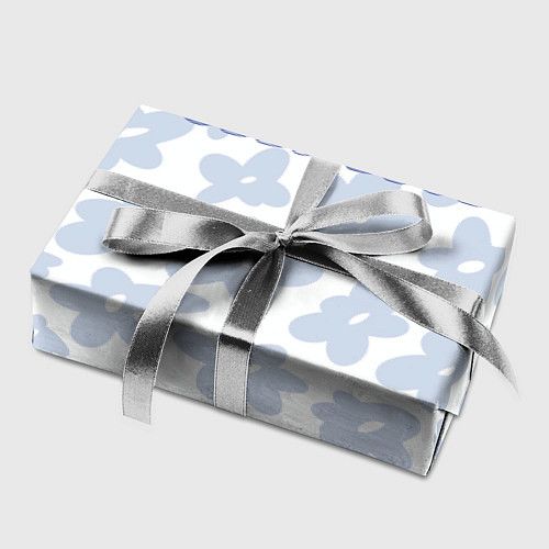 Бумага для упаковки Self love - цветочный голубой паттерн / 3D-принт – фото 2