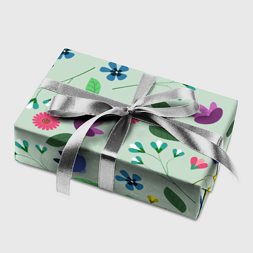 Бумага для упаковки Цветы, веточки и листья / 3D-принт – фото 2