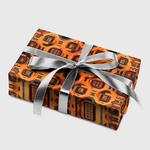 Бумага для упаковки Оранжевый киберпанк / 3D-принт – фото 2