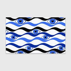 Бумага для упаковки Глазки плывущие в голубых волнах, цвет: 3D-принт