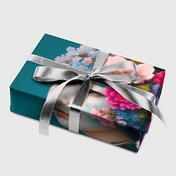 Бумага для упаковки Японка с птицей на фоне цветущей сакуры, цвет: 3D-принт — фото 2
