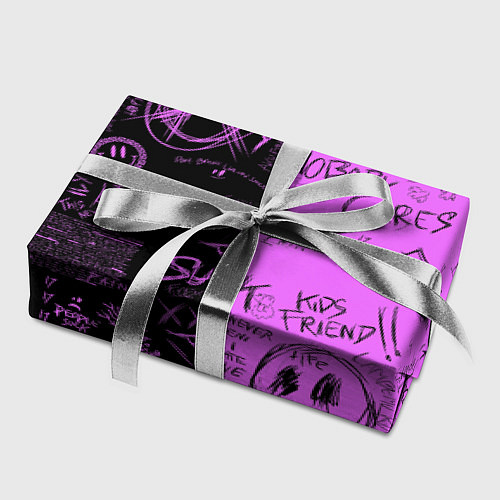 Бумага для упаковки Dead inside purple black / 3D-принт – фото 2