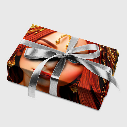 Бумага для упаковки Девушка с распущенными красными волосами / 3D-принт – фото 2