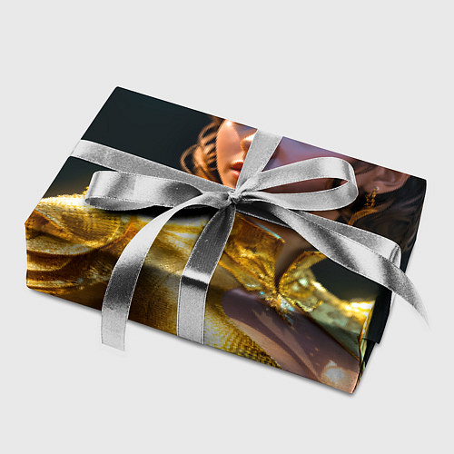 Бумага для упаковки Девушка в золотом чешуйчатом костюме / 3D-принт – фото 2