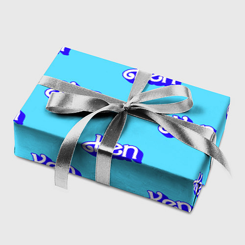 Бумага для упаковки Синий логотип Кен - паттерн / 3D-принт – фото 2