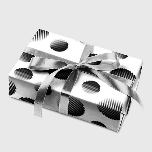Бумага для упаковки Черные полосатые шары на белом / 3D-принт – фото 2