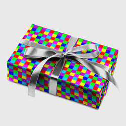 Бумага для упаковки Разноцветные маленькие квадраты, цвет: 3D-принт — фото 2