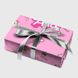 Бумага для упаковки Алла - в стиле ретро барби: аксессуары на розовом, цвет: 3D-принт — фото 2