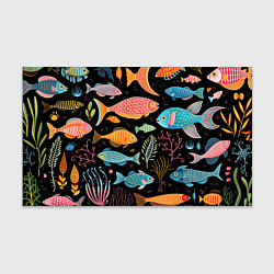 Бумага для упаковки Фолк-арт рыбовы, цвет: 3D-принт