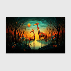 Бумага для упаковки Жирафы в стиле фолк-арт, цвет: 3D-принт