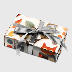 Бумага для упаковки Совы в осеннем лесу в стиле фолк-арт, цвет: 3D-принт — фото 2