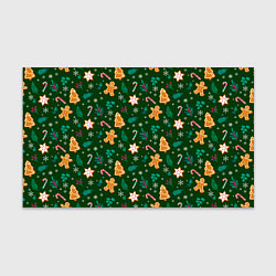 Бумага для упаковки New year pattern with green background, цвет: 3D-принт